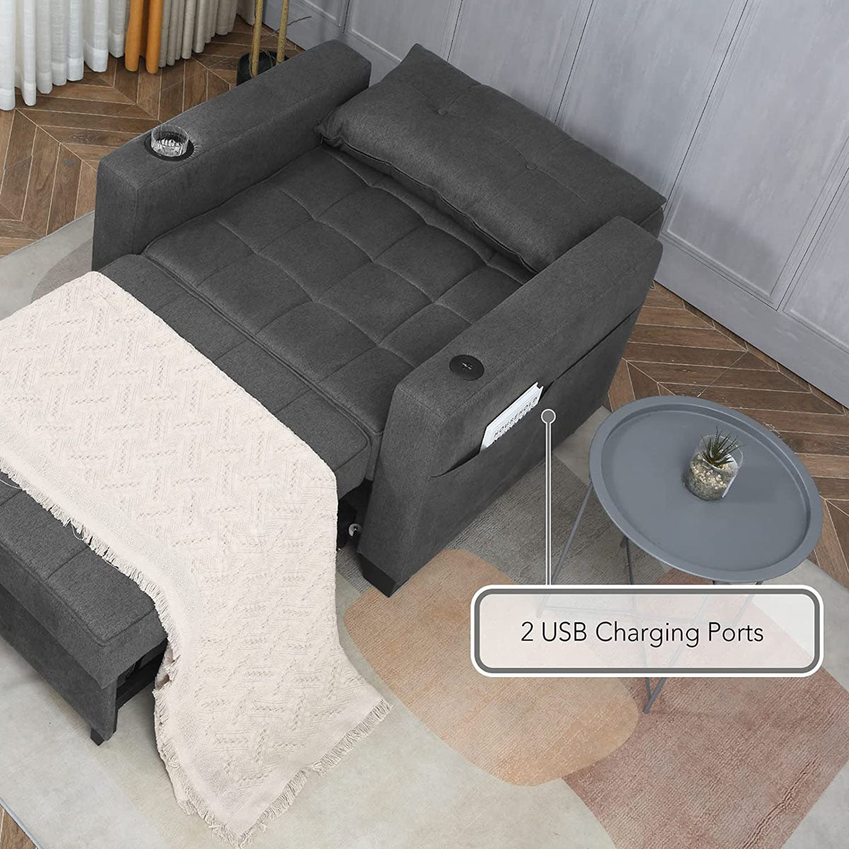 COOPER - Convertible Armchair (2 USB Ports)