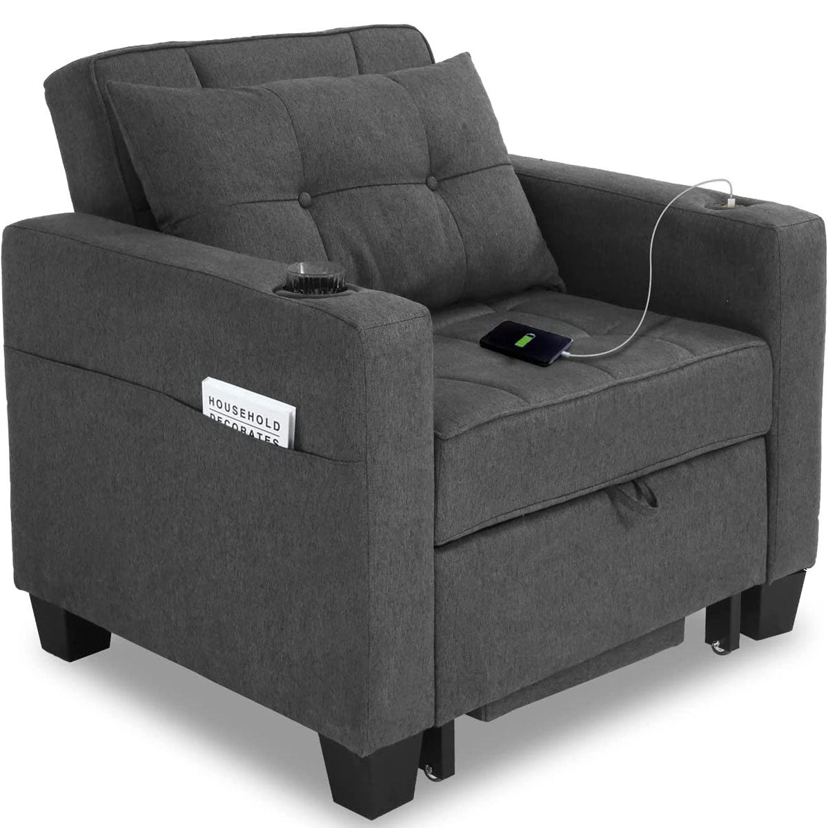 COOPER - Convertible Armchair (2 USB Ports)